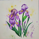 Watercolor Painting Class Iris Bouquet Private Class