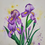 Watercolor Painting Class Iris Bouquet Private Class
