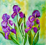 Watercolor Painting Class Iris Bouquet Private Class