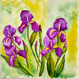 Watercolor Painting Class Iris Bouquet Private Class