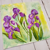 Watercolor Painting Class Iris Bouquet Private Class