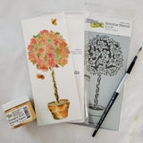 Watercolor Slimline Hibiscus Topiary Kit with Free Online Class