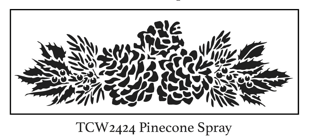pine cone stencil border