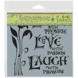 The Crafter's Workshop "Live, Love, Laugh" Stencil 6x6 Zenspirations