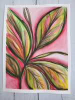 Original Watercolor Painting "Tropical Leaves" 9x12