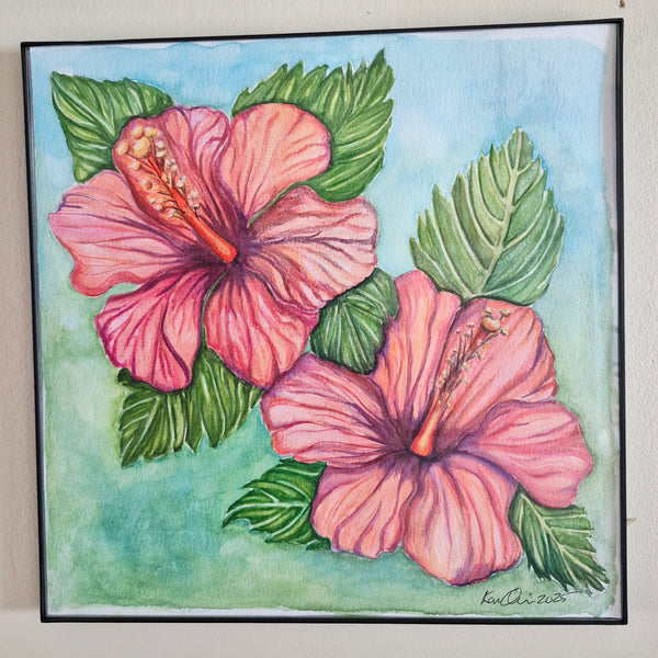 Original Watercolor Painting "Hibiscus"  12x12