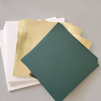 Gilded Elegance Card Kit refill Forest Green with Gold Mirror Mat