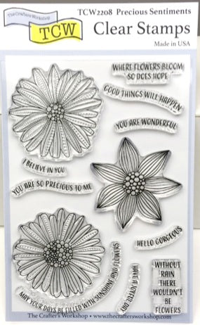 Clear Stamp "Precious Sentiments" 4x6 Stamp Set from The Crafter's Workshop