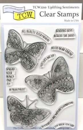 Clear Stamp "Uplifting Sentiments"  4x6 Stamp Set from The Crafter's Workshop