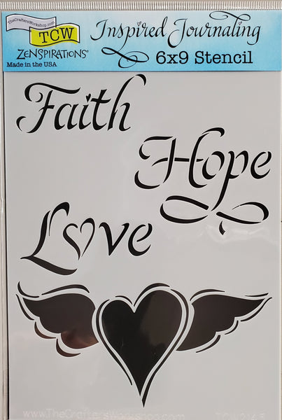 Stencil Faith Hope Love by Joanne Fink for The Crafter's Workshop