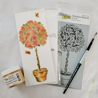 Watercolor Slimline Hibiscus Topiary Kit with Free Online Class