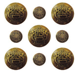 Vintage Ornate Button Embellishments 9 pcs.