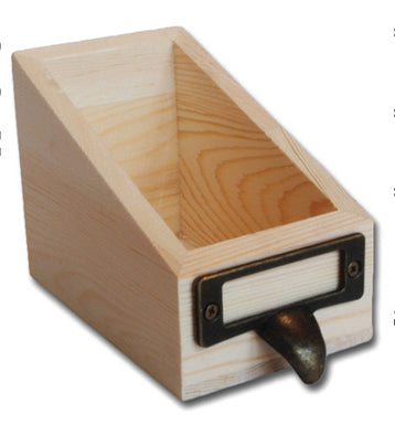 Wooden Library Card Drawer