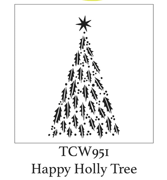 Happy Holly Tree Stencil from The Crafter's Workshop