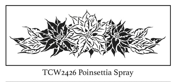 16½x6  Stencil Poinsettia Spray