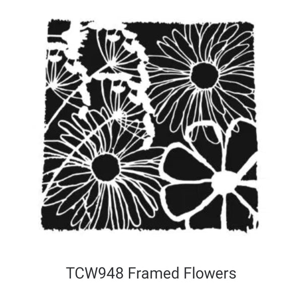 Framed Flowers Stencil from The Crafter's Workshop