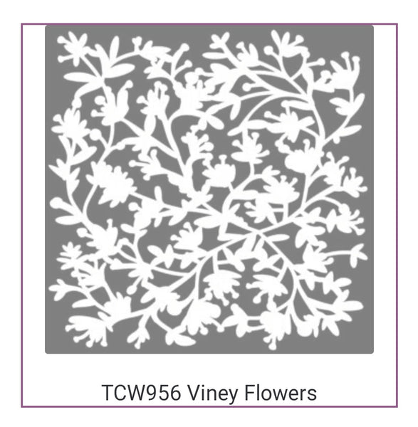  BENECREAT 4PCS 4x7 Inch Flower Vine Metal Stencils