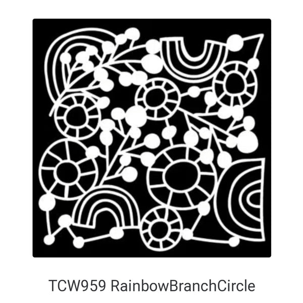 Rainbow Branch Circle Stencil from The Crafter's Workshop – Ken