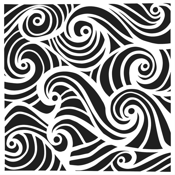 6x6 Stencil Swirling Waves Stencil
