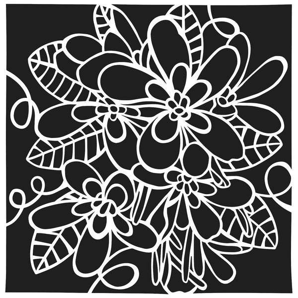 6x6 Stencil Flower Cluster Stencil