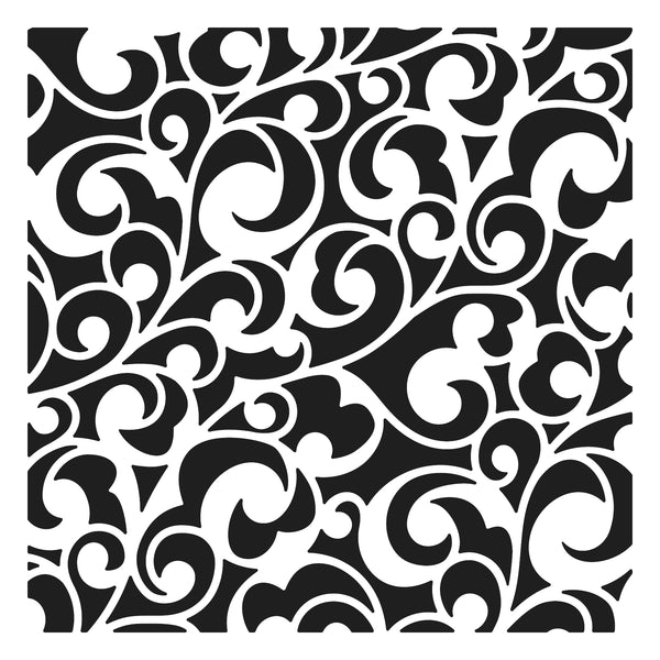 6x6 Stencil Elegant Swirls Stencil