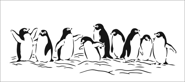 Slimline Stencil Penguins