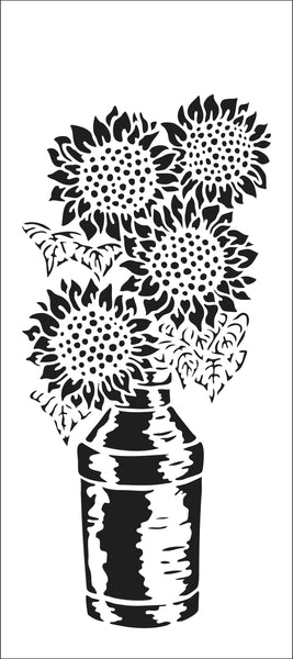 Slimline Stencil Sunflowers in Milk Pail