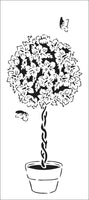 Slimline Stencil Hibiscus Topiary