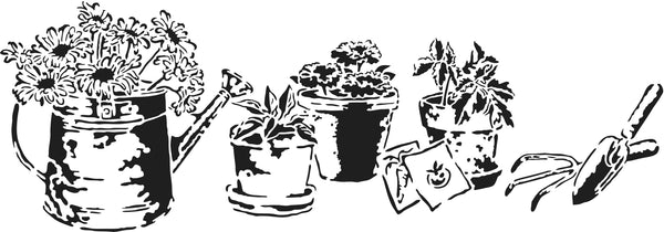 Stencil 16½x6  Gardening Happiness
