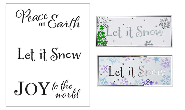 Christmas Slimline Stencil Holiday Words from The Crafter's Workshop