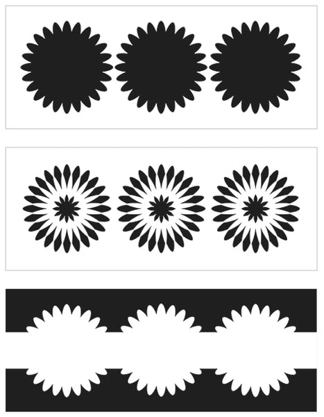 Slimline Layered Triple Daisies Stencil from The Crafter's Workshop