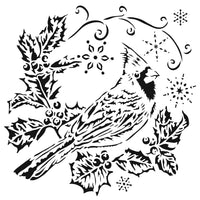 Holly Cardinal Stencil from The Crafter's Workshop
